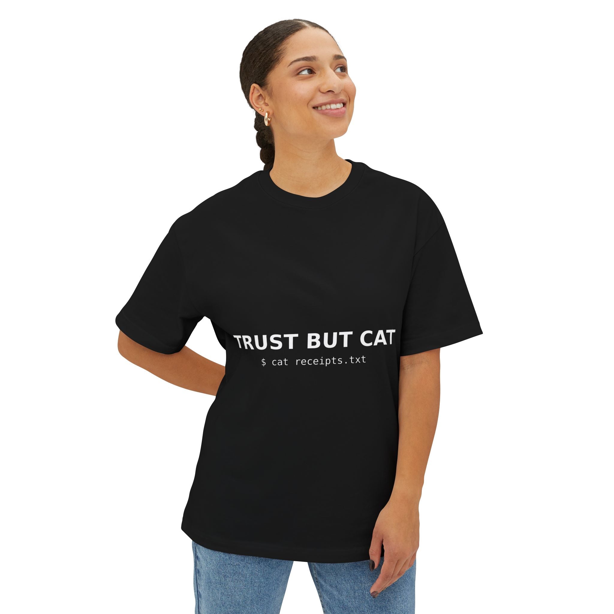 TRUST BUT CAT Oversized Tee