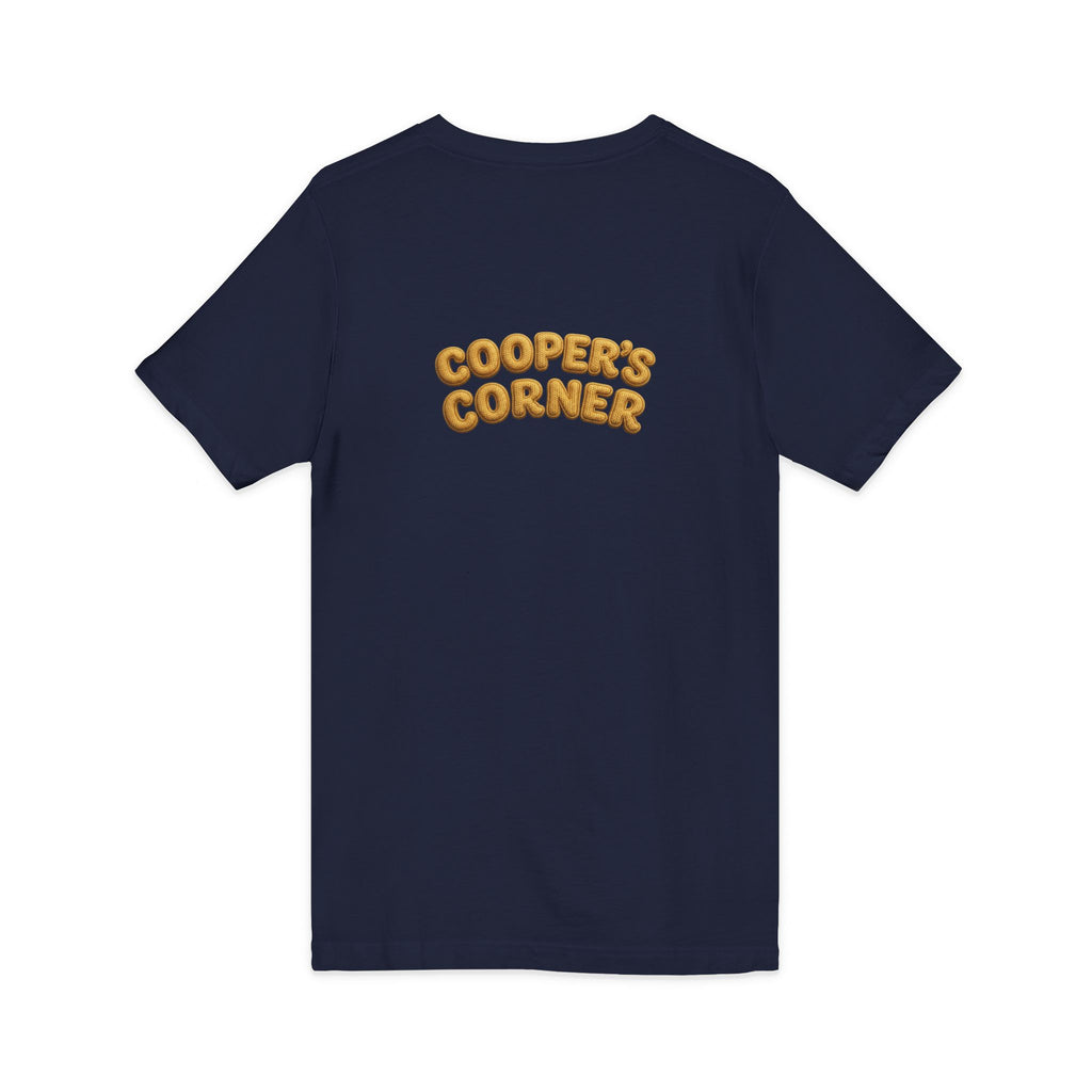 Cooper's Corner — Gold Knit V-Neck Tee