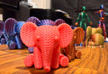 The Pink Elephant 75% size, coral silk PLA